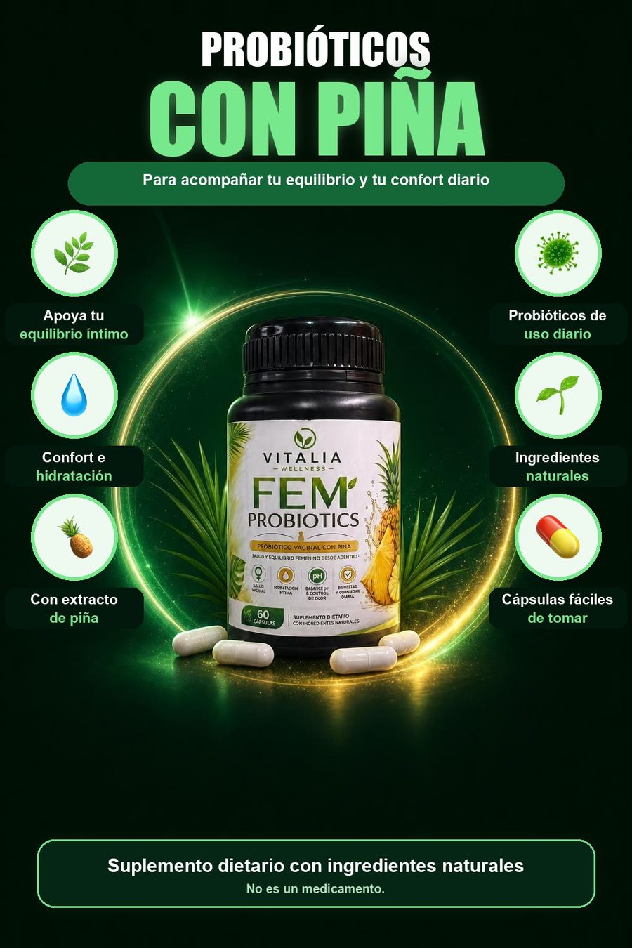 Fem Probiotics: probióticos con piña