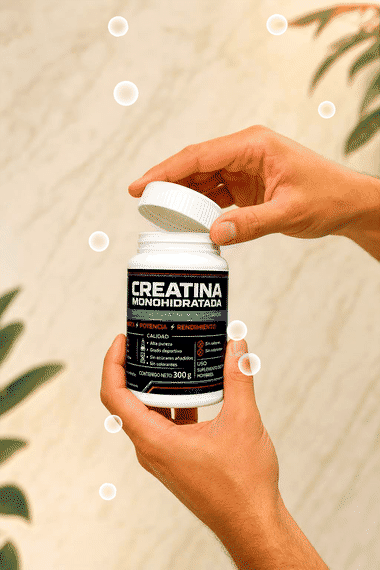 Creatina - abriendo el envase