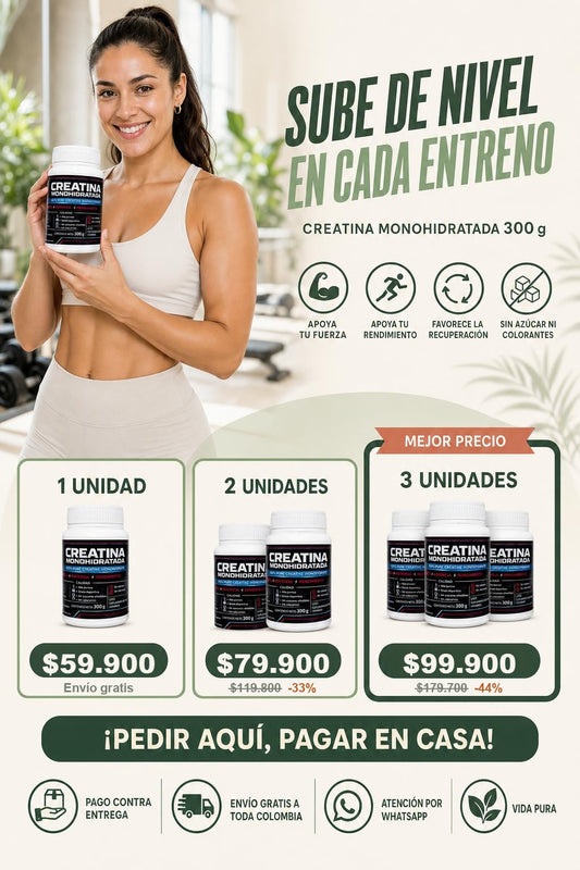 Creatina Monohidratada - promo 1, 2 y 3 unidades