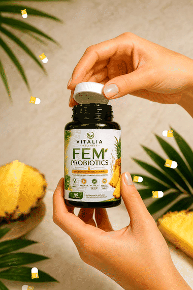 Fem Probiotics - abriendo el frasco