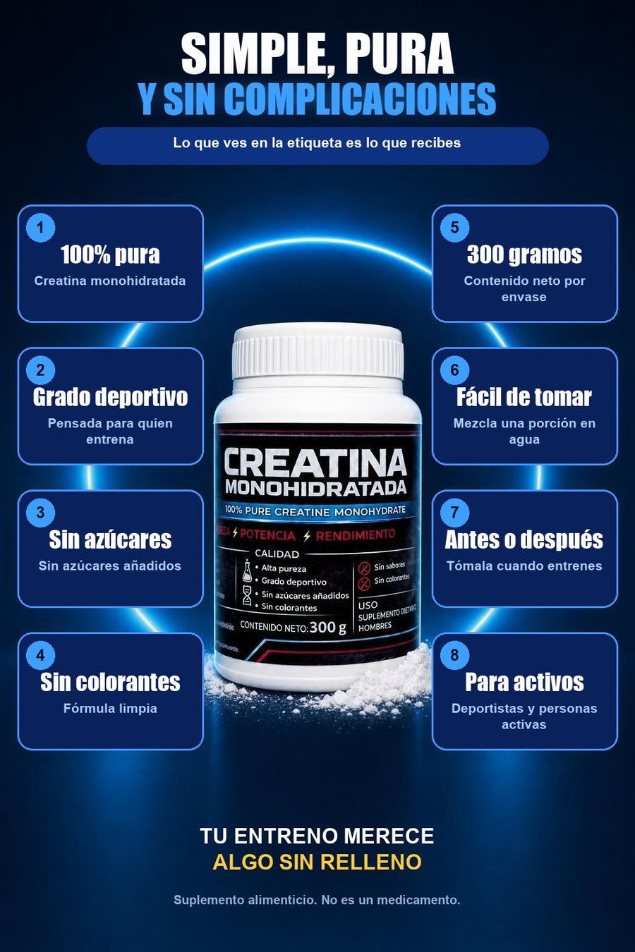Detalles de la creatina: pura y sin complicaciones
